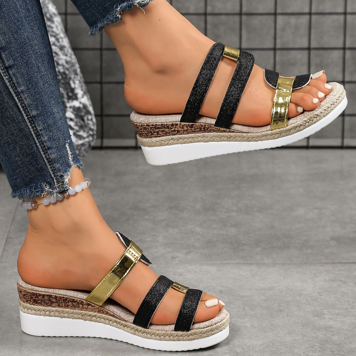 Open Toe Wedge Sandals