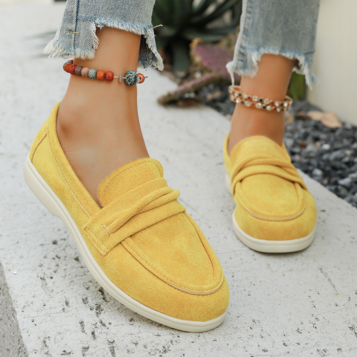 Round Toe Slip-Ons