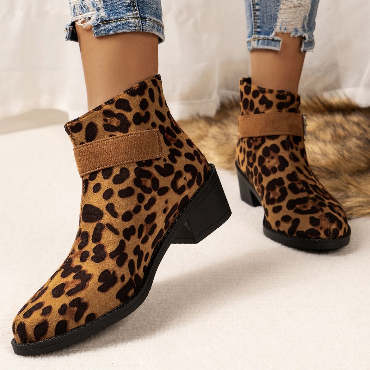 Point Toe Block Heels Boots