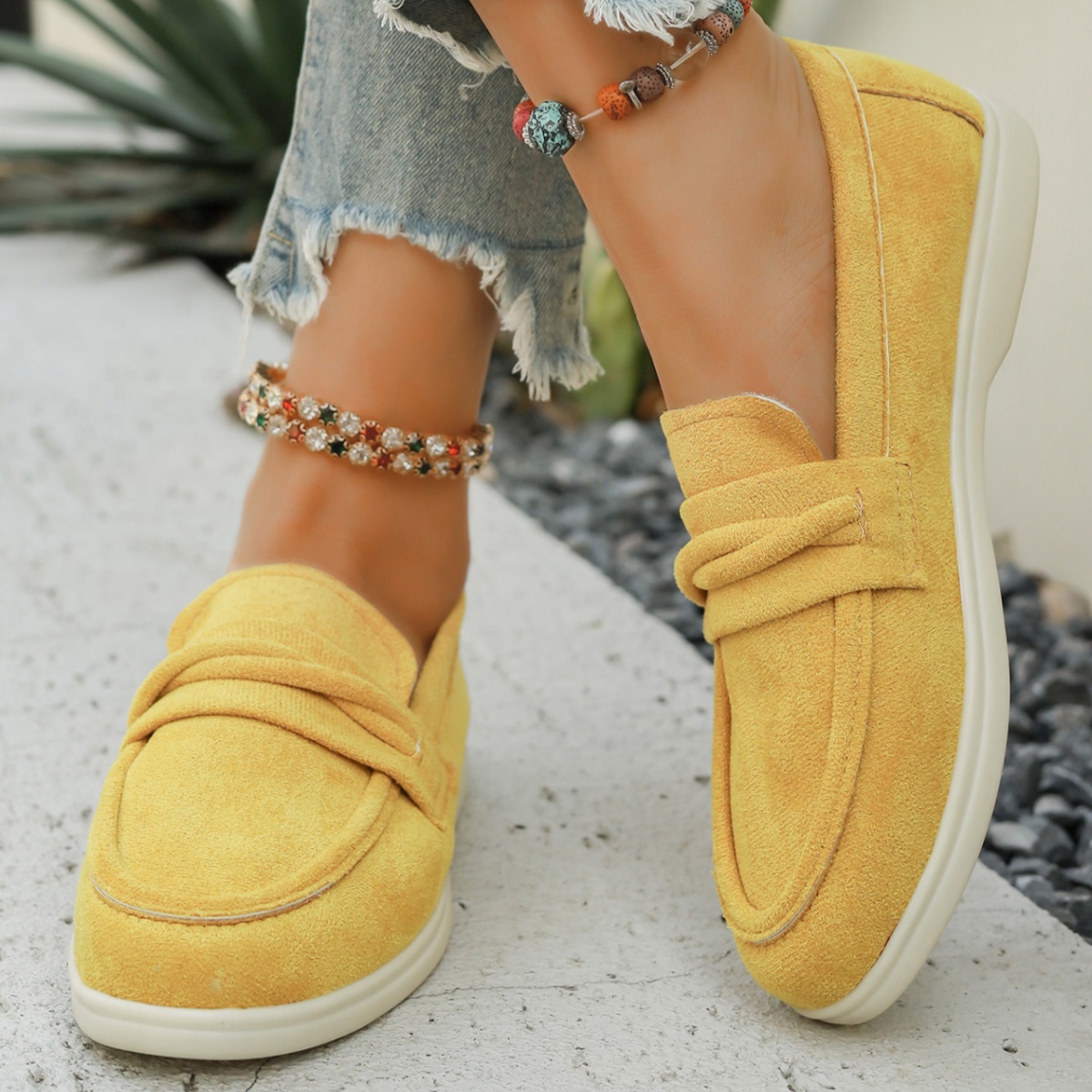 Round Toe Slip-Ons