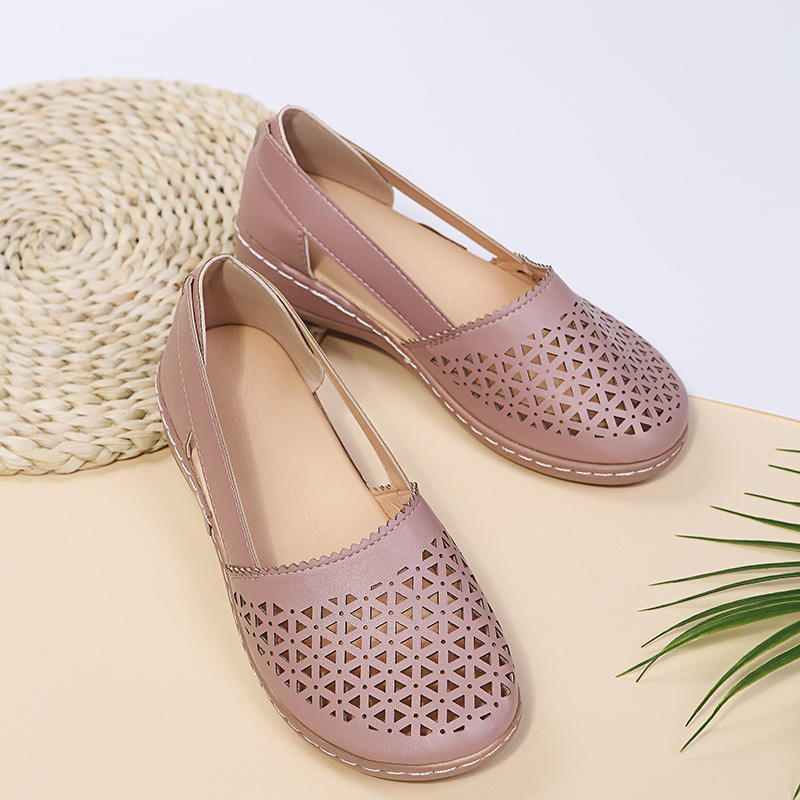 Cutout Round Toe Slip-Ons