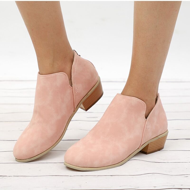 Point Toe Block Heels Boots