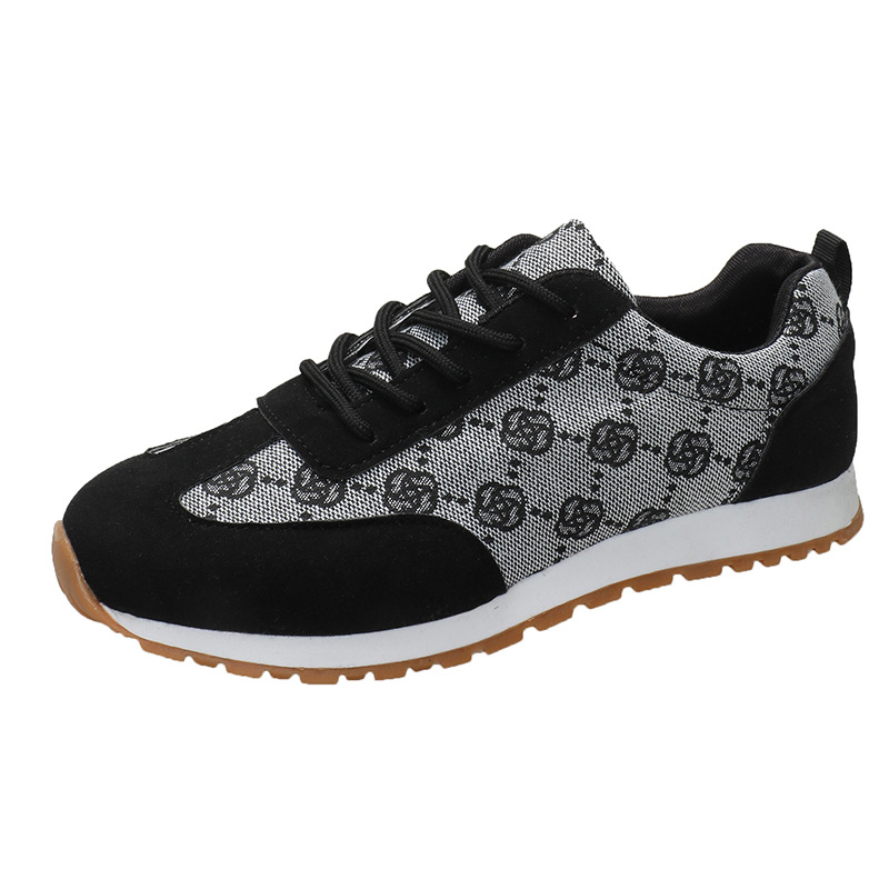 Floral Contrast Round Toe Sneakers