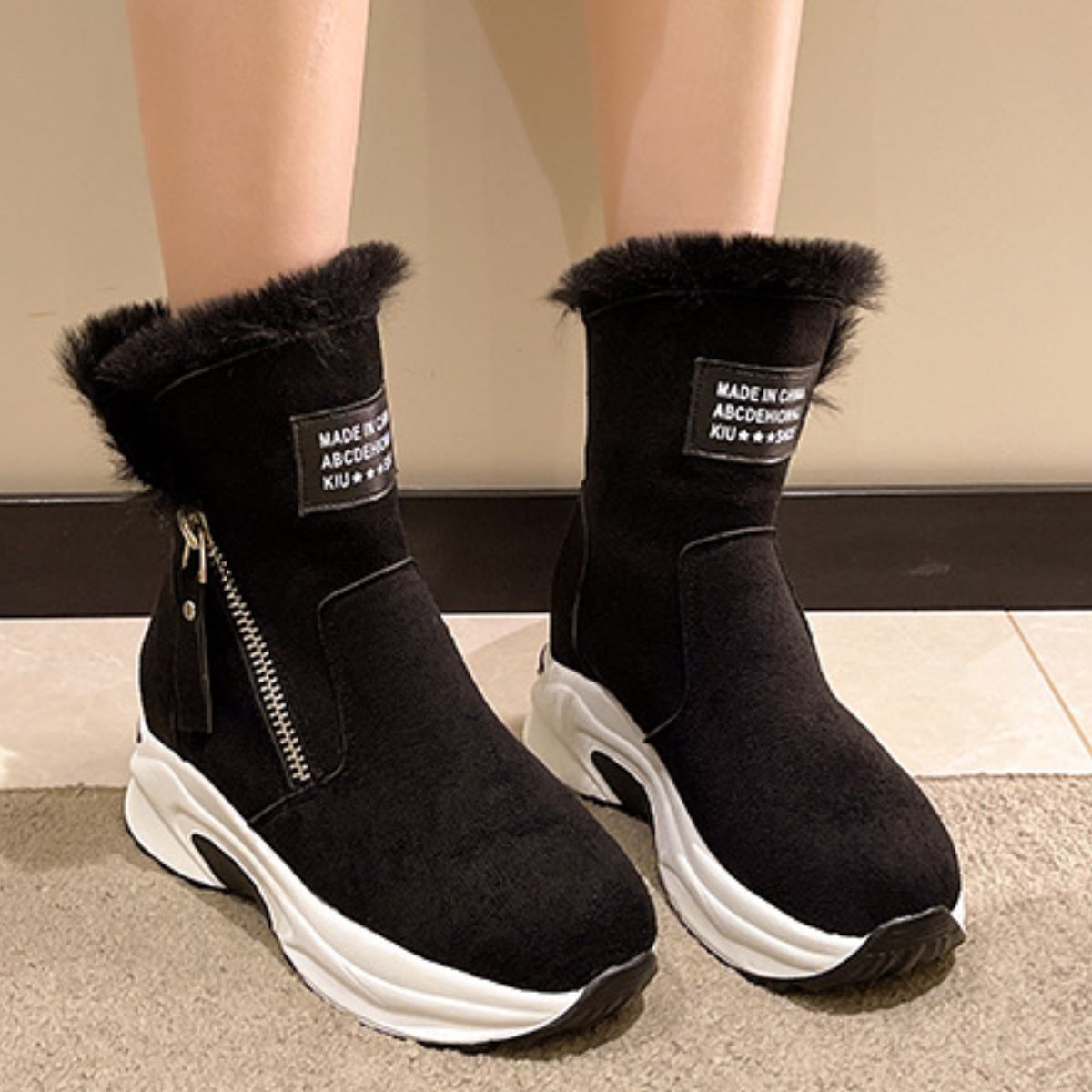 Side Zipper Platform Boots