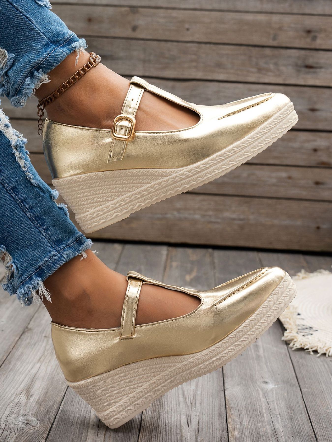 Point Toe Wedge Loafers