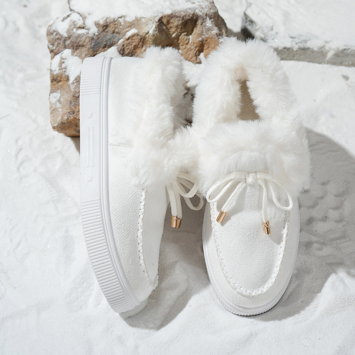 Fuzzy Round Toe Slip-Ons