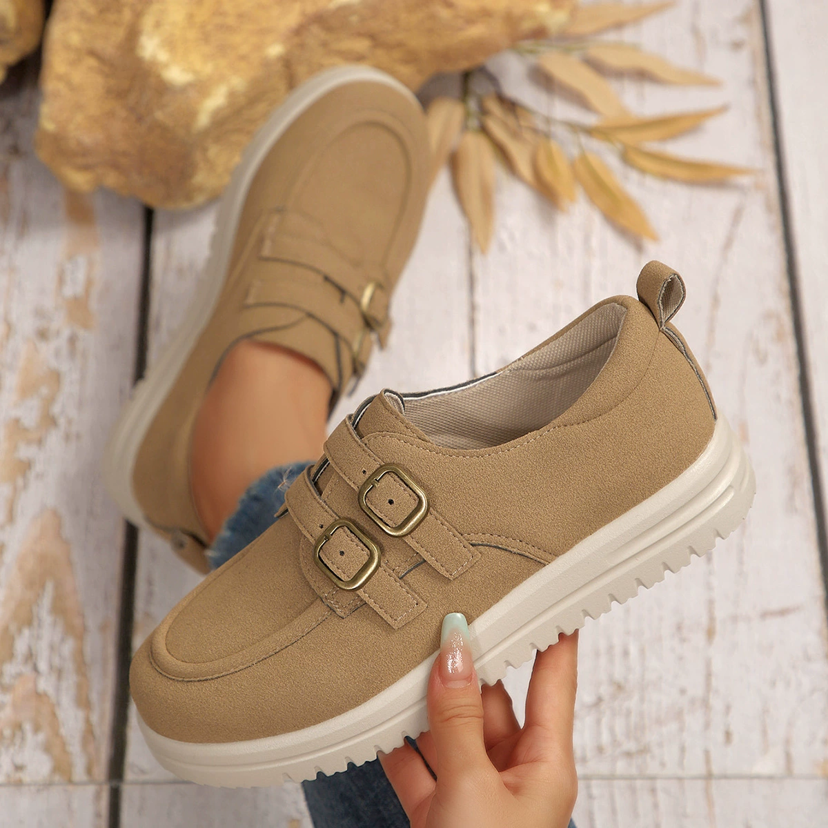 Buckle Accent Casual Loafers