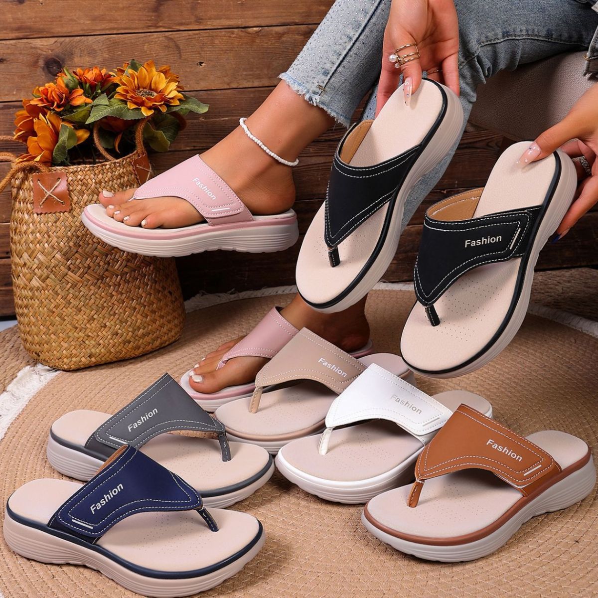 Toe Post Platform Sandals