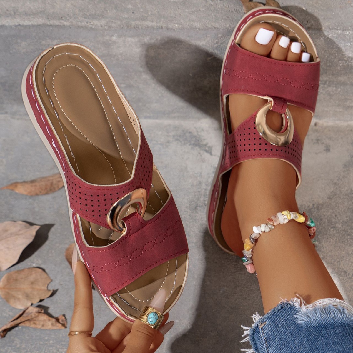 Cutout Open Toe Sandals