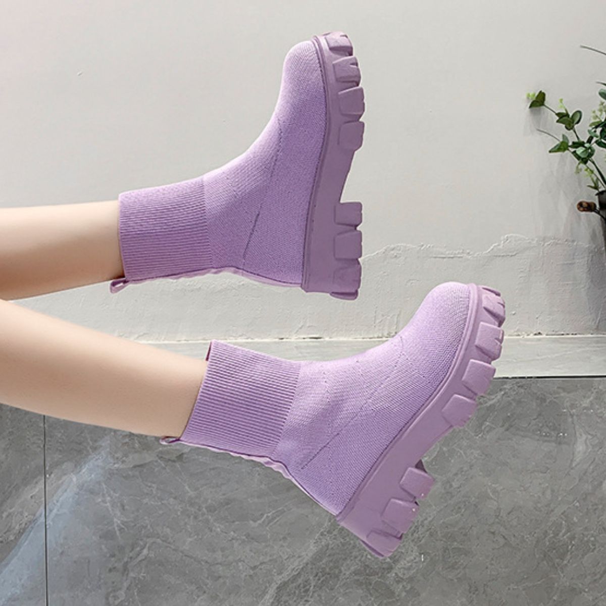 Round Toe Block Heels Boots