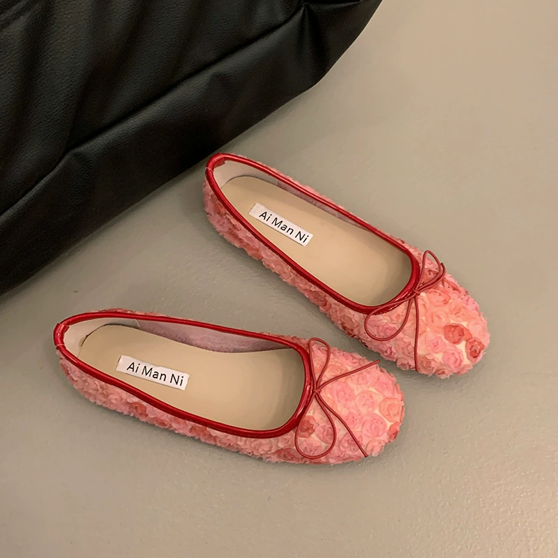 Floral Bow Slip-Ons