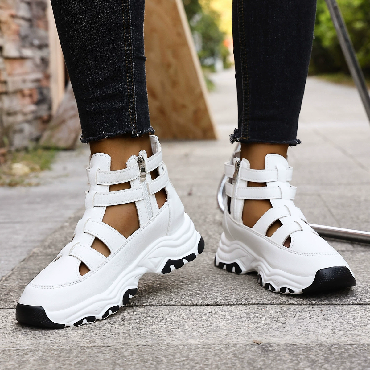 Cutout Platform Sneakers