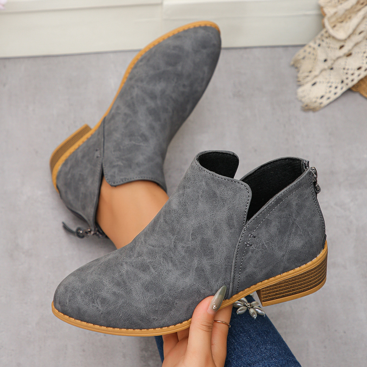Classic Block Heel Ankle Boots