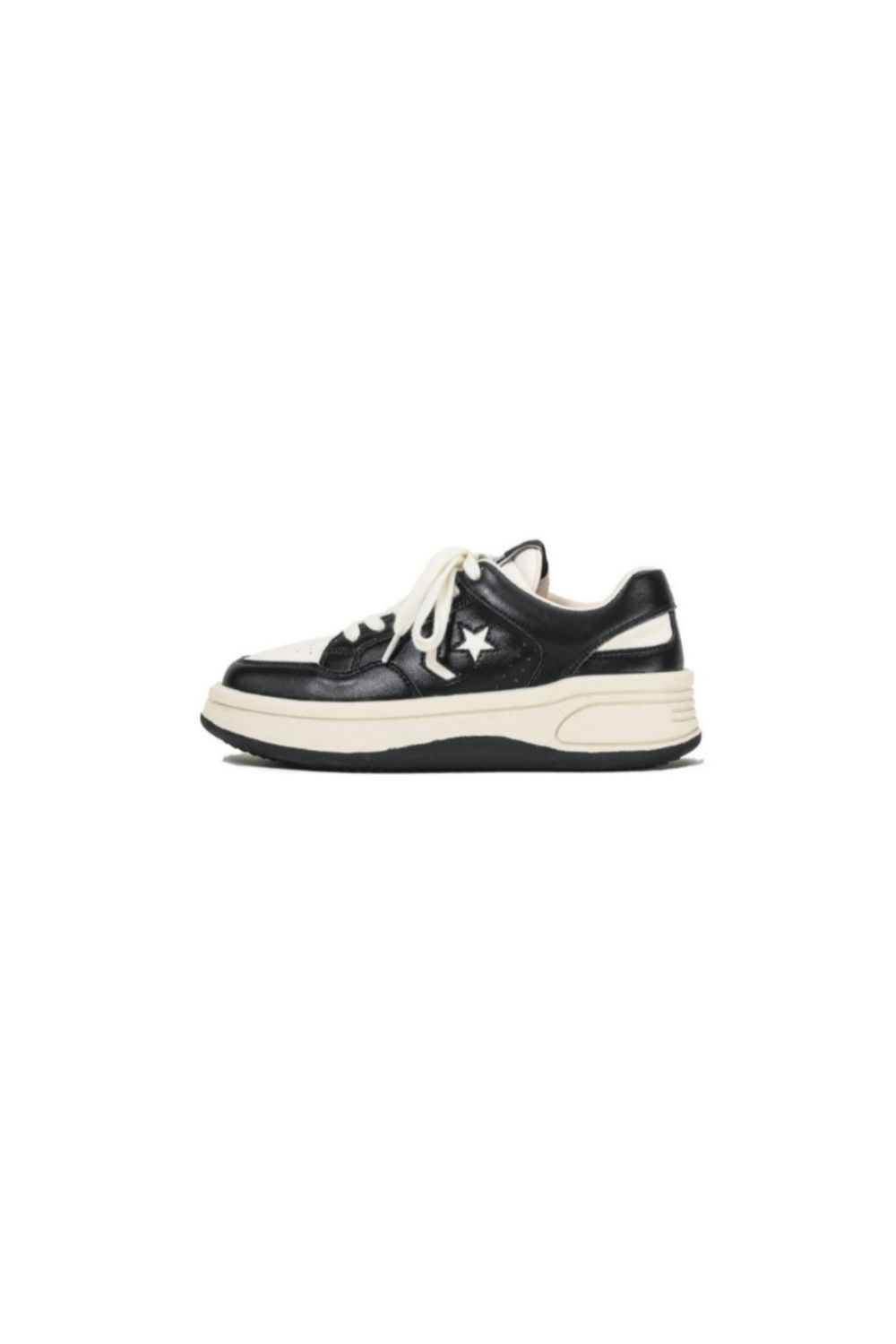 Star Lace Up Round Toe Platform Sneakers