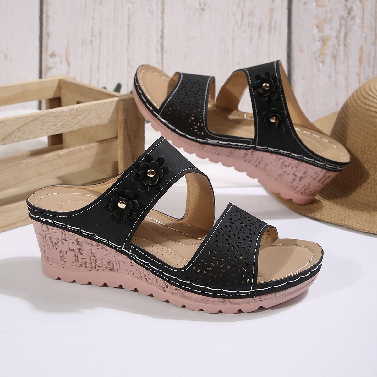 Open Toe Wedge Sandals