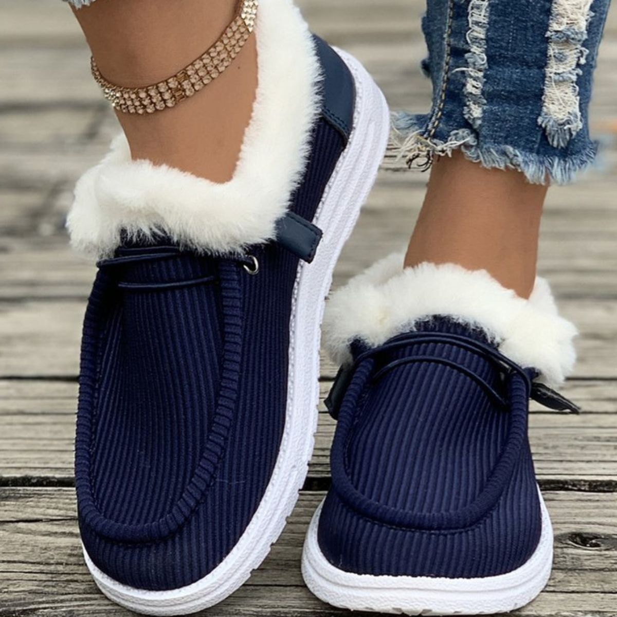 Cozy Plush-Lined Flats Slip-Ons