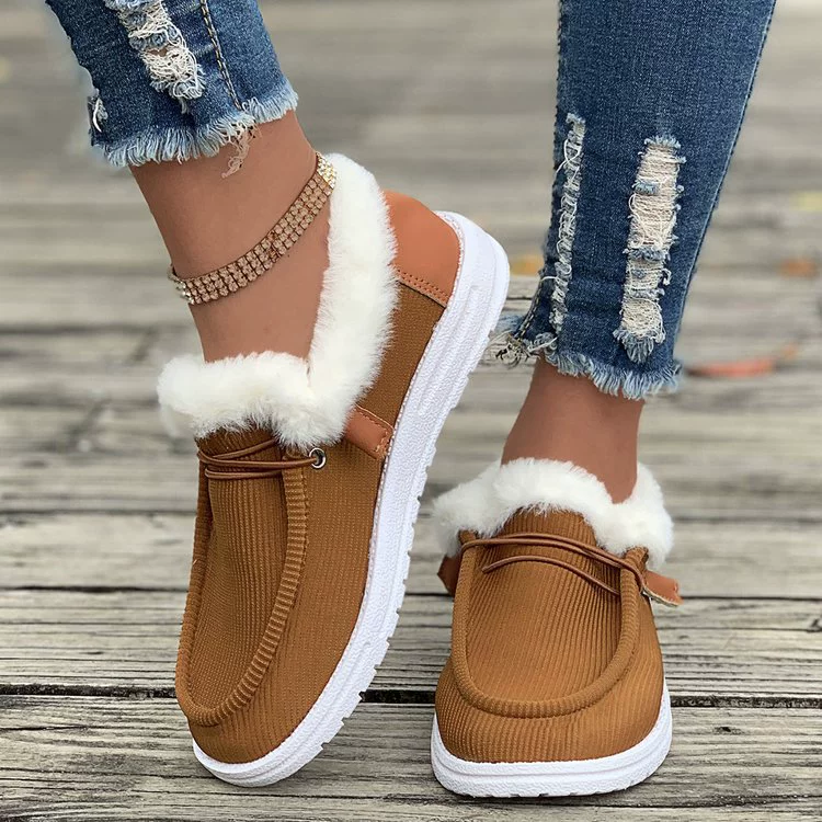 Cozy Plush-Lined Flats Slip-Ons