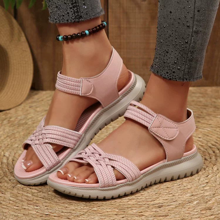 Open Toe Woven Strap Sandals