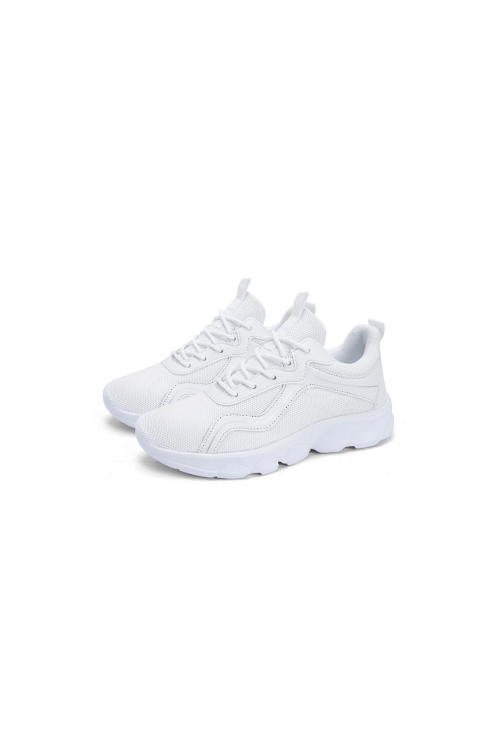 Lace Up Mesh Round Toe Platform Athletic