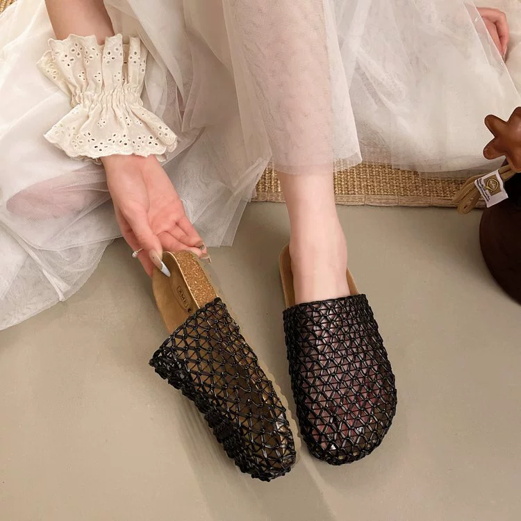 Woven Mesh Breathable Slip-on Sandals
