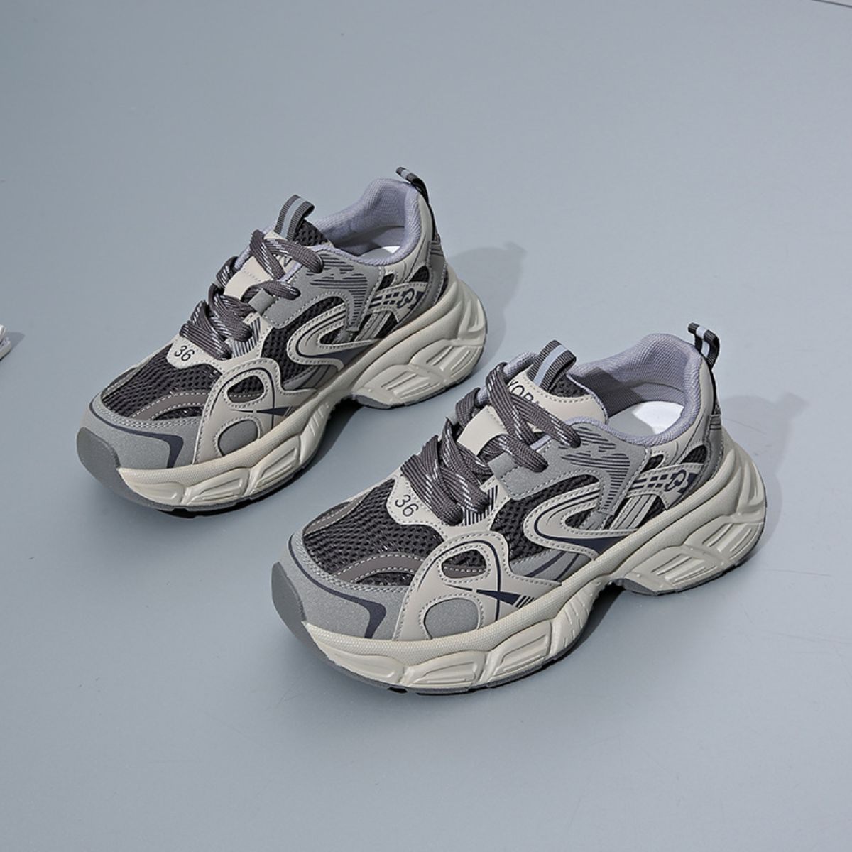 Contrast Round Toe Platform Athletic