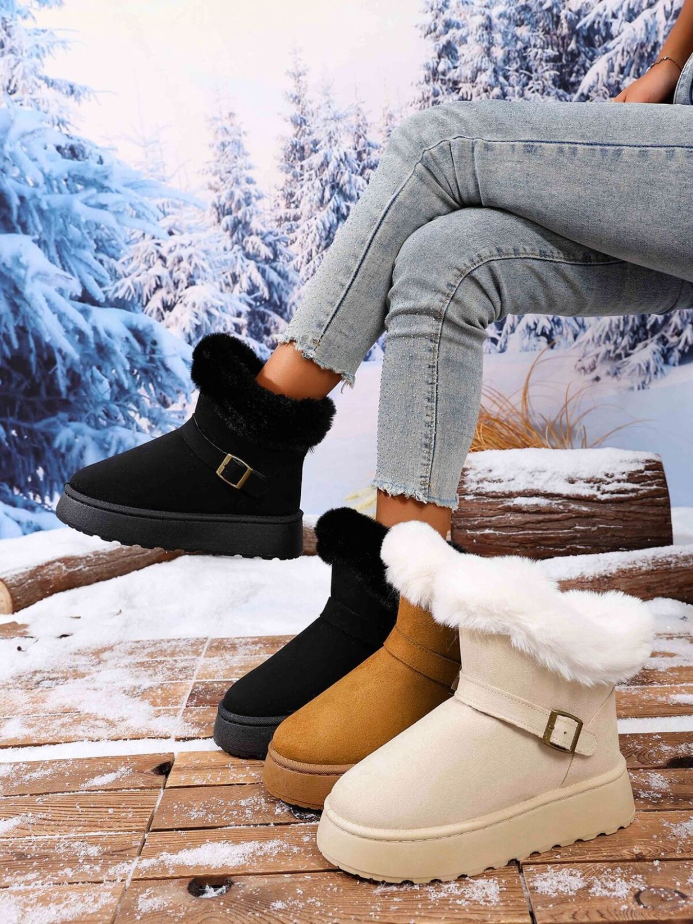 Round Toe Platform Boots