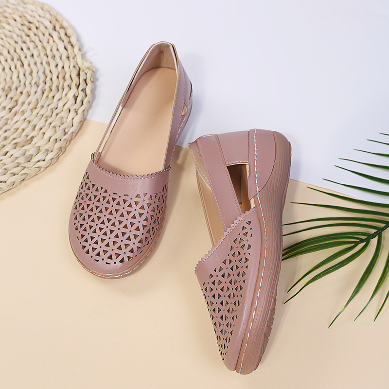 Cutout Round Toe Slip-Ons
