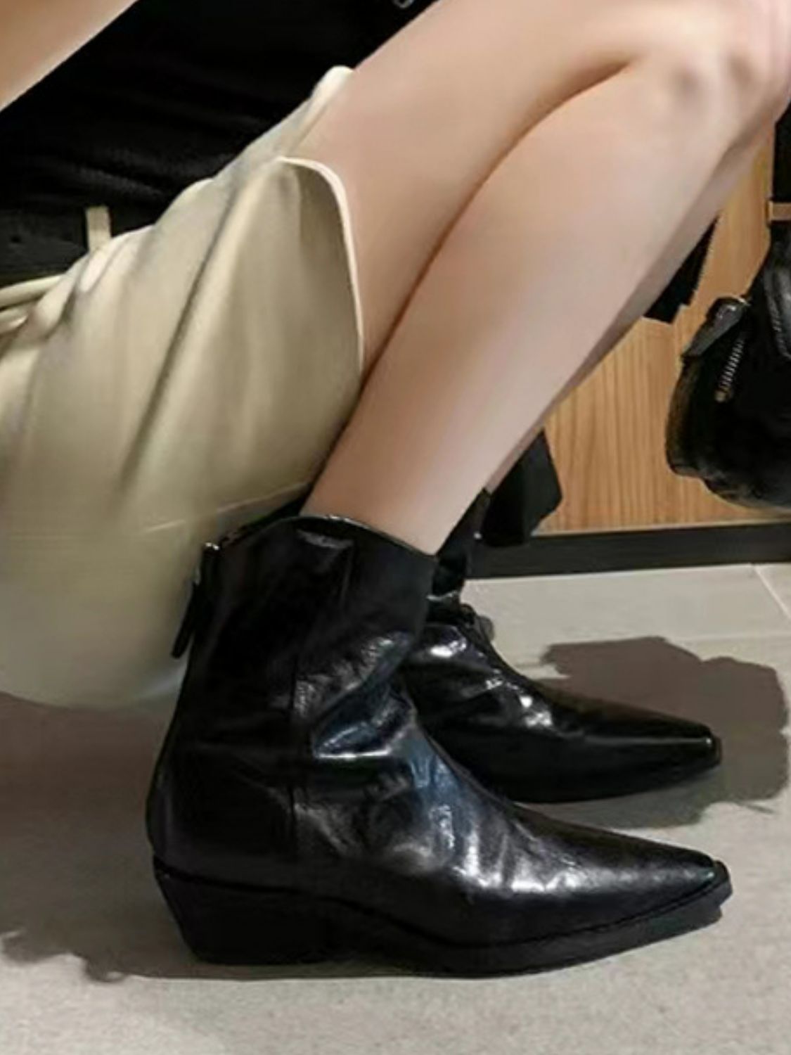 Point Toe Block Heels Boots