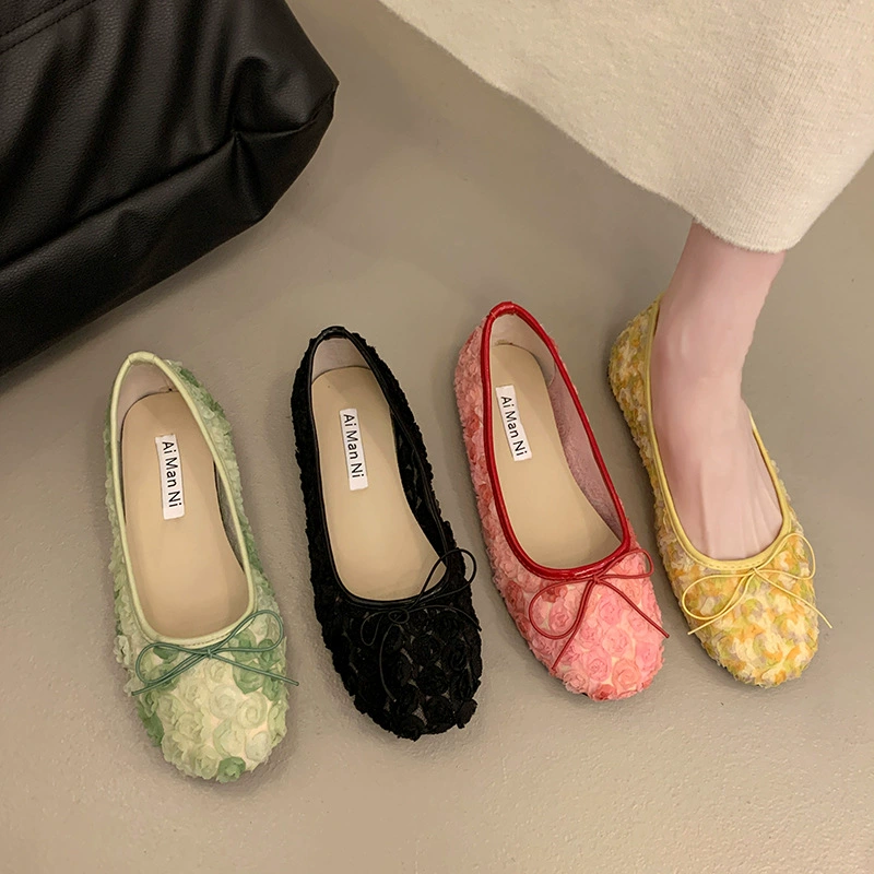 Floral Bow Slip-Ons
