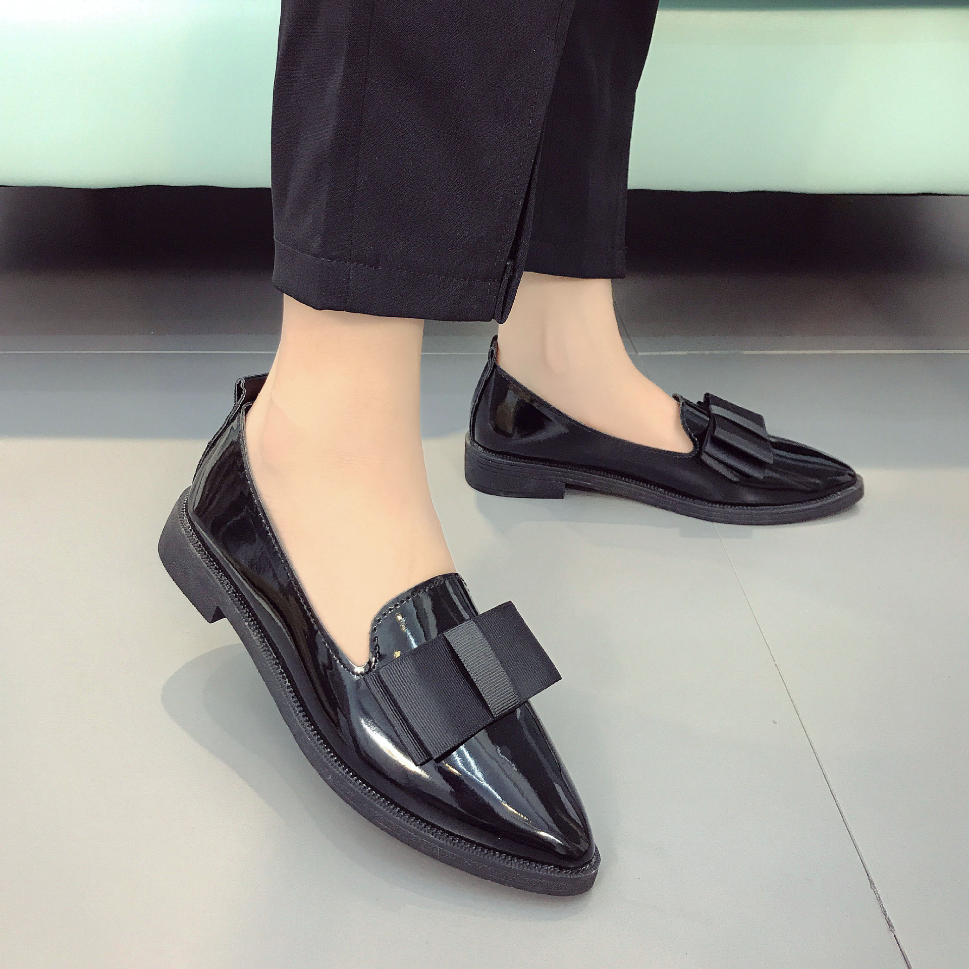 Point Toe Loafers with Bow