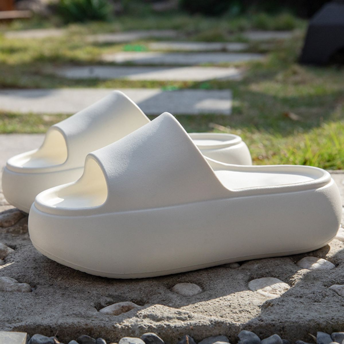Open Toe Platform Slippers