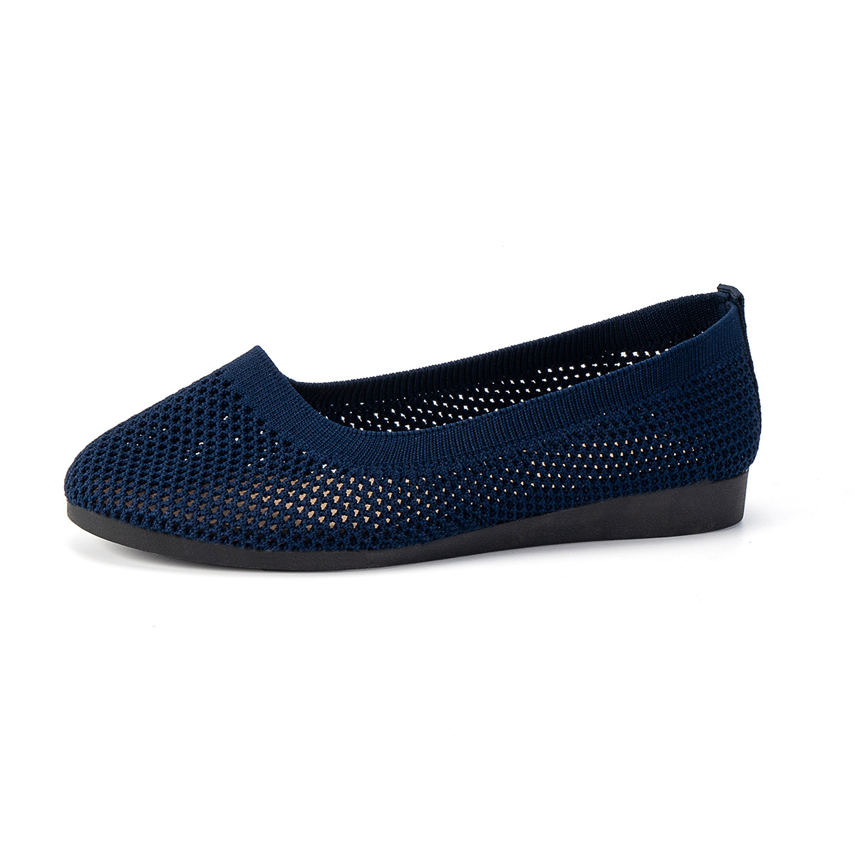 Solid Color Mesh Flat Slip-Ons