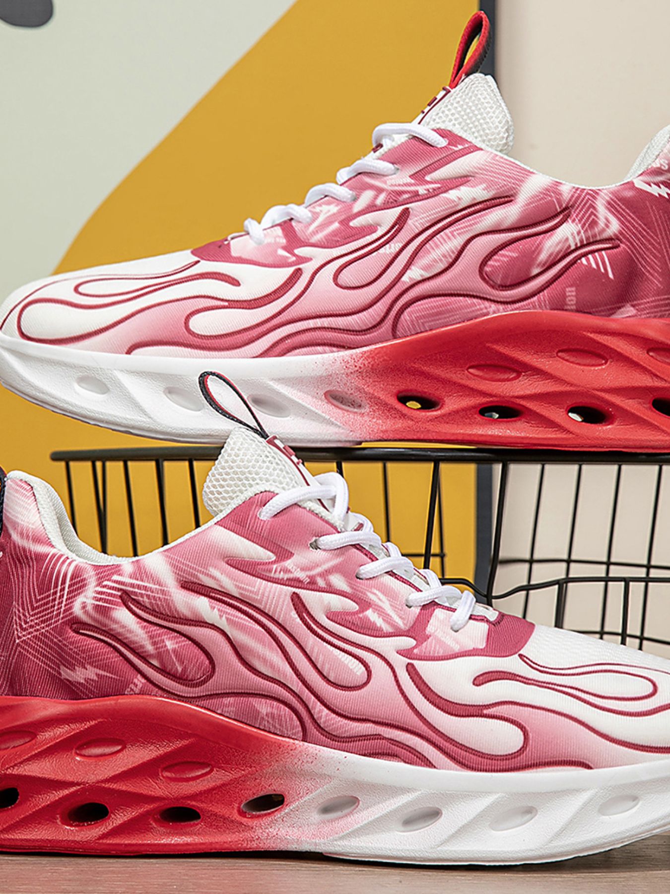 Round Toe Lace Up Mesh Athletic