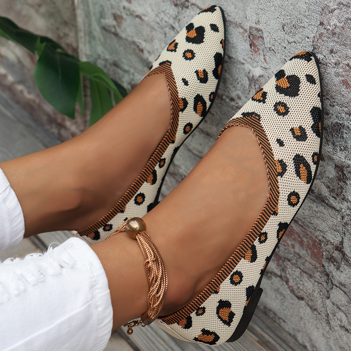 Point Toe Mesh Flat Slip-Ons