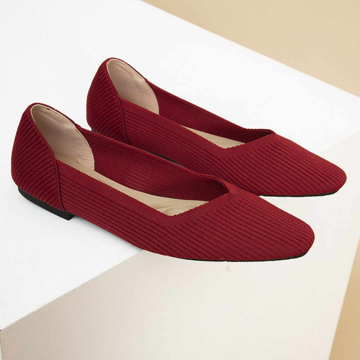 Point Toe Block Heels Slip-Ons