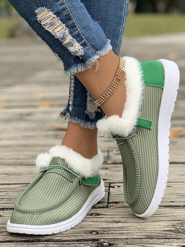 Cozy Plush-Lined Flats Slip-Ons