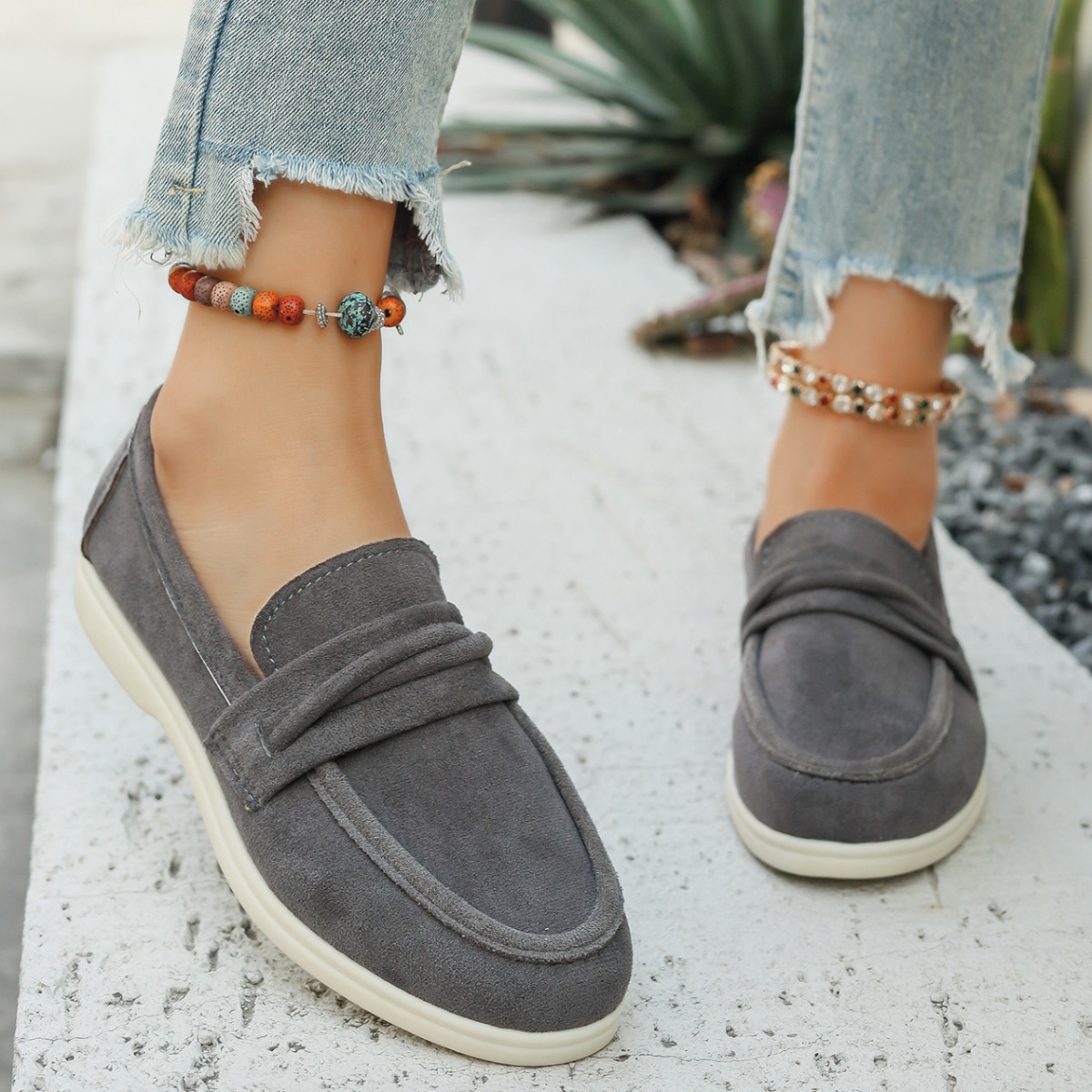 Round Toe Slip-Ons