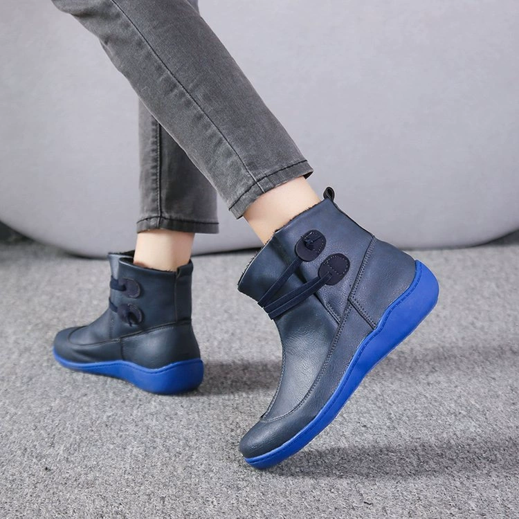 Button Detail Ankle Boots
