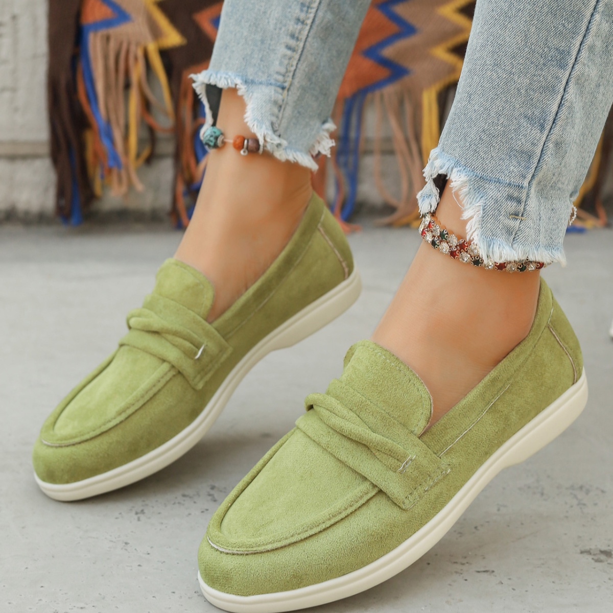 Round Toe Slip-Ons