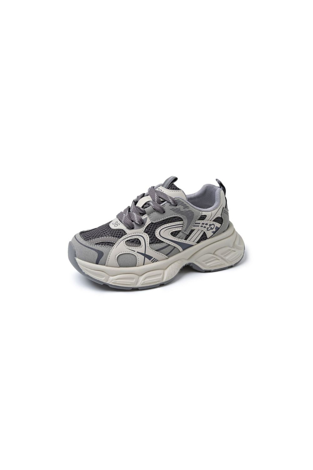 Contrast Round Toe Platform Athletic