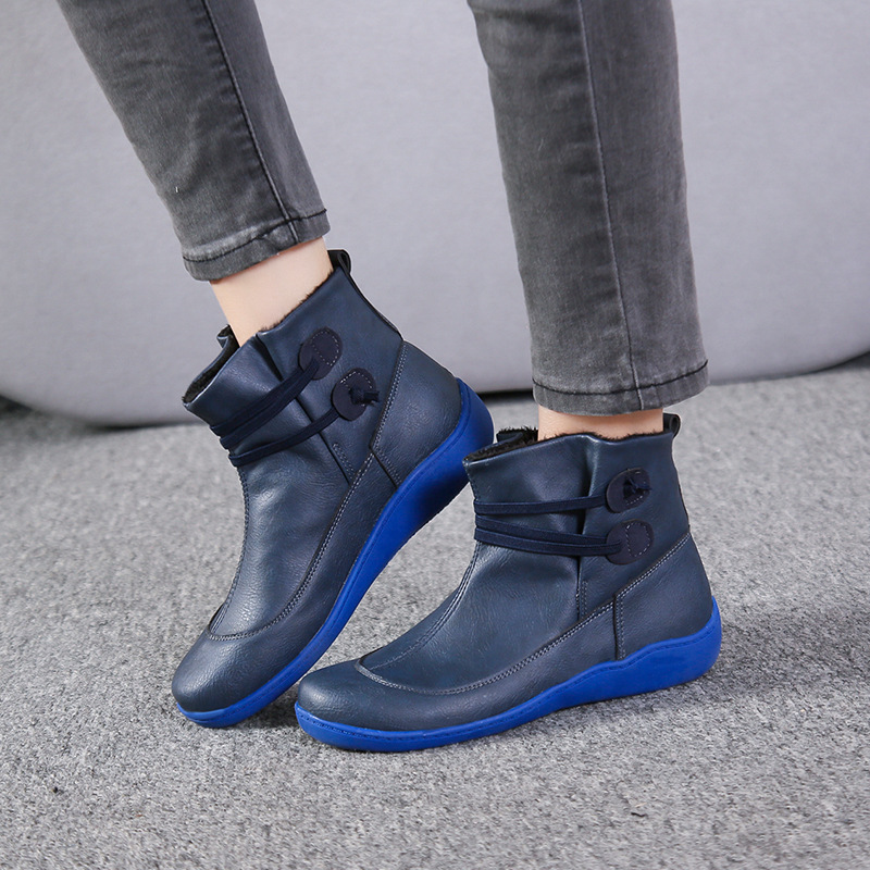 Button Detail Ankle Boots