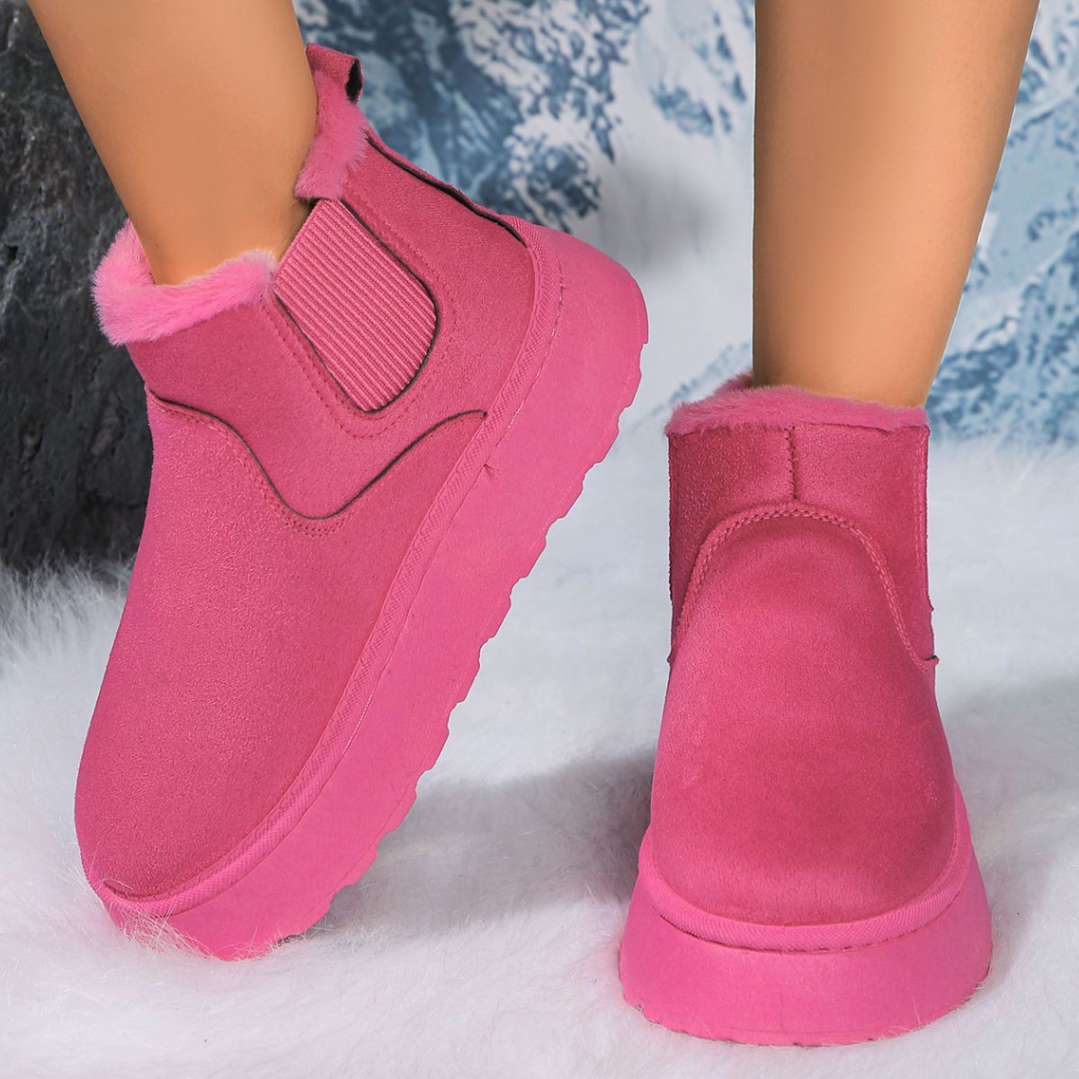 Round Toe Platform Boots
