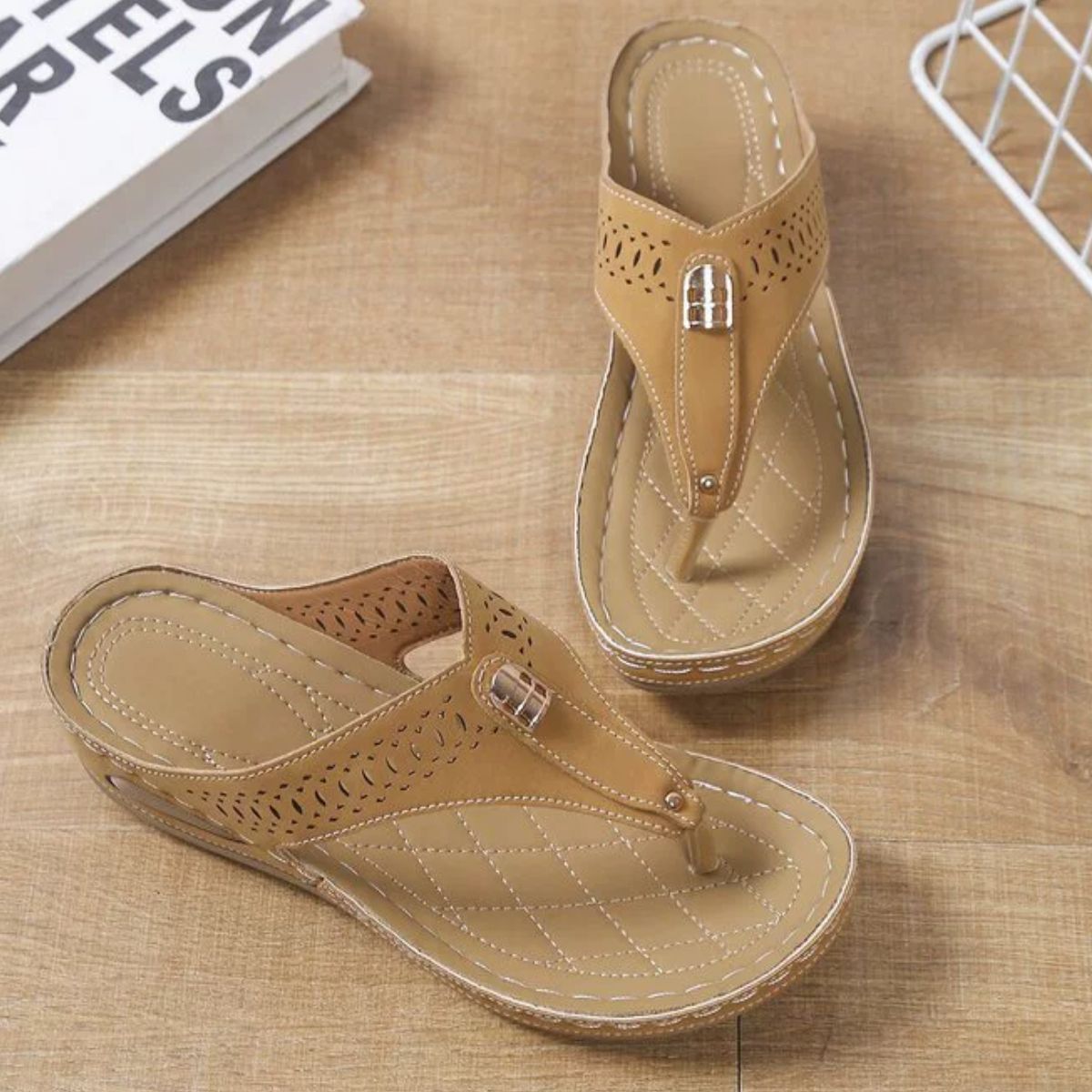 Toe Post Wedge Sandals