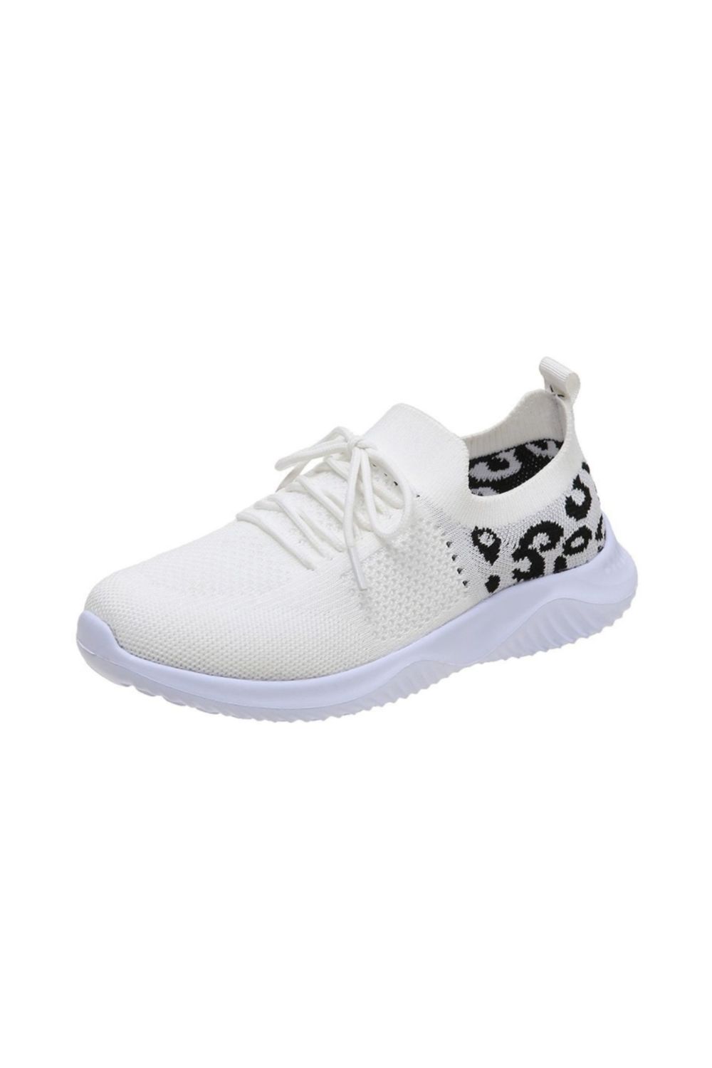 Leopard Breathable Mesh Lace Up Athletic