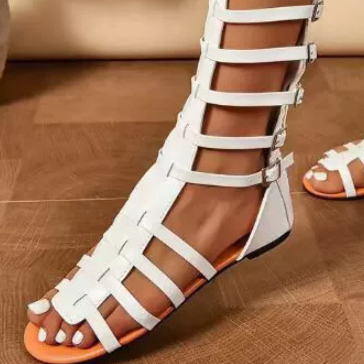 Gladiator Style Buckled Open Toe Sandals