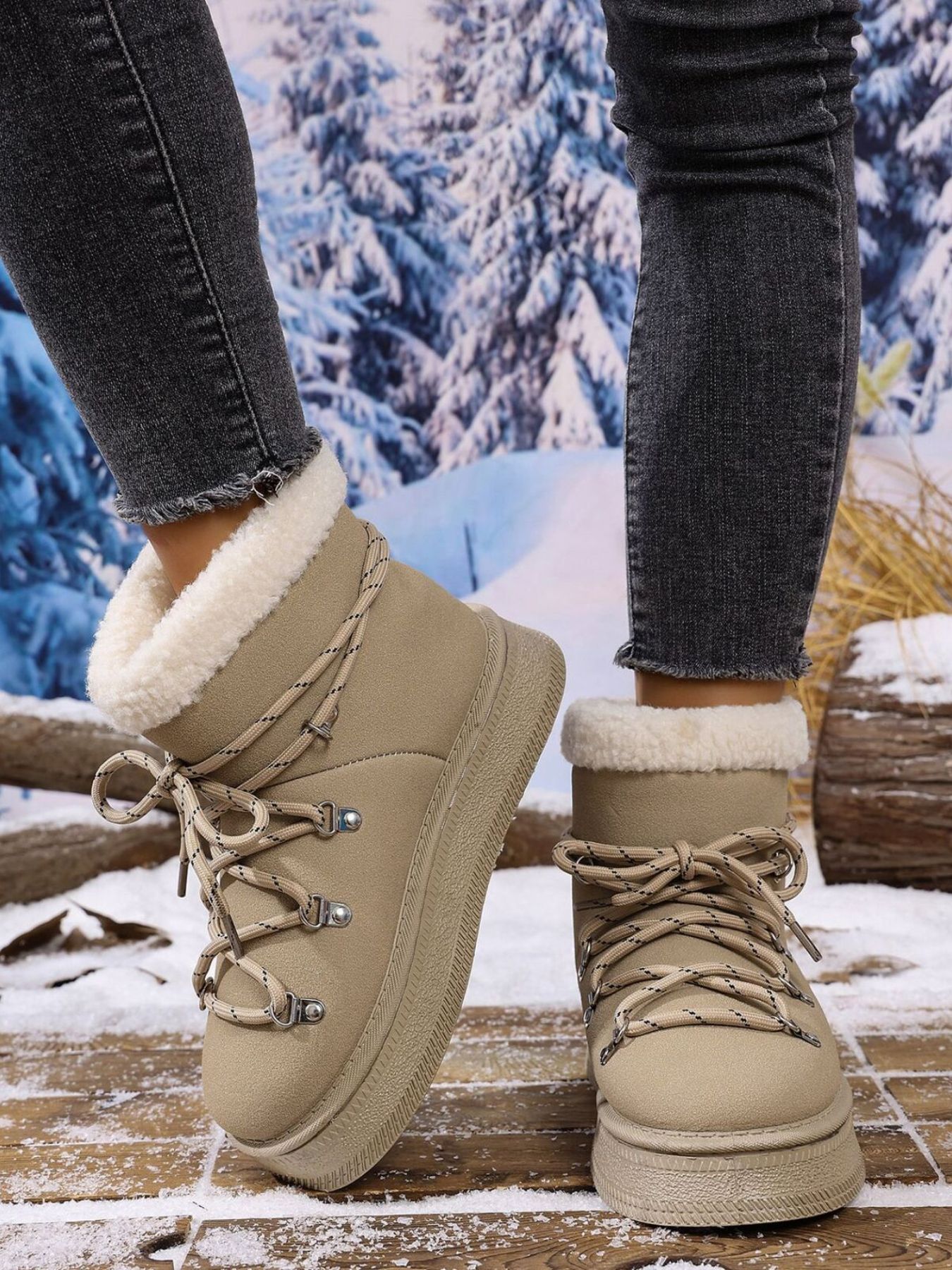 Round Toe Platform Boots