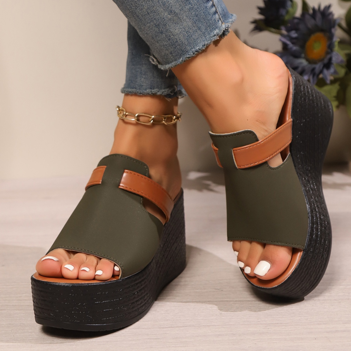 Open Toe Platform Wedge Sandals