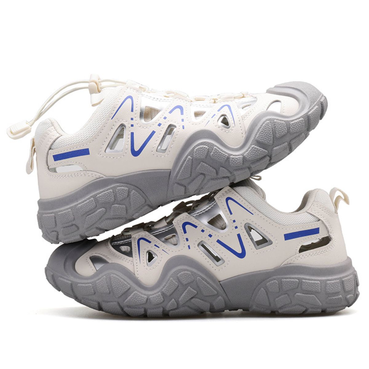 Elastic Lock Laces Round Toe Platform Contrast Athletic