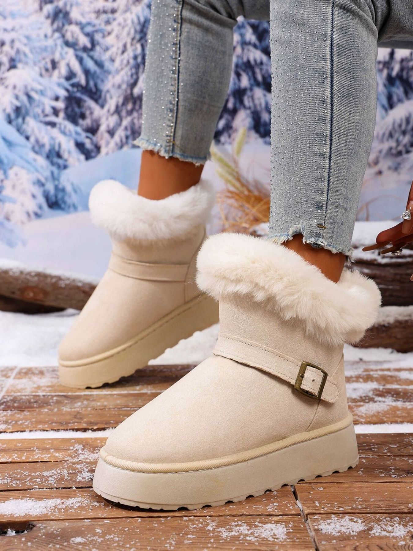 Round Toe Platform Boots