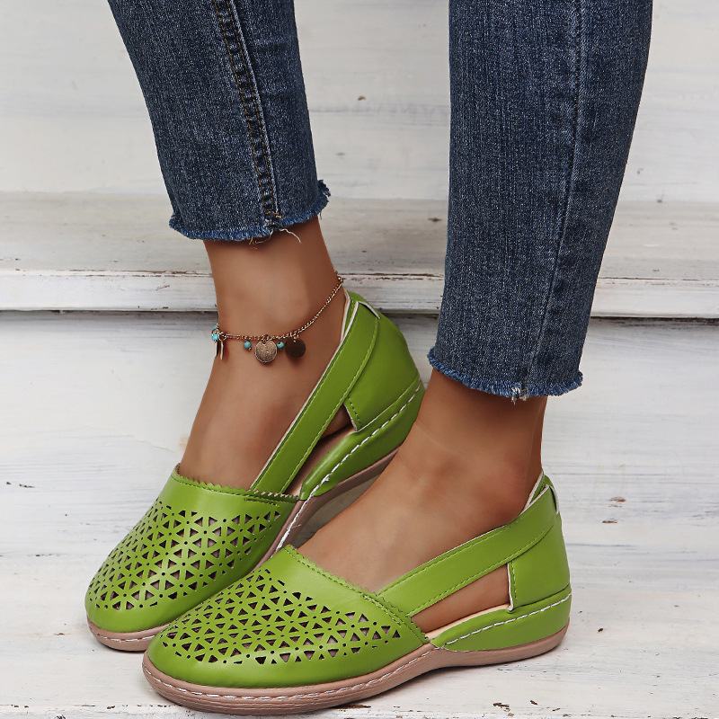 Cutout Round Toe Slip-Ons